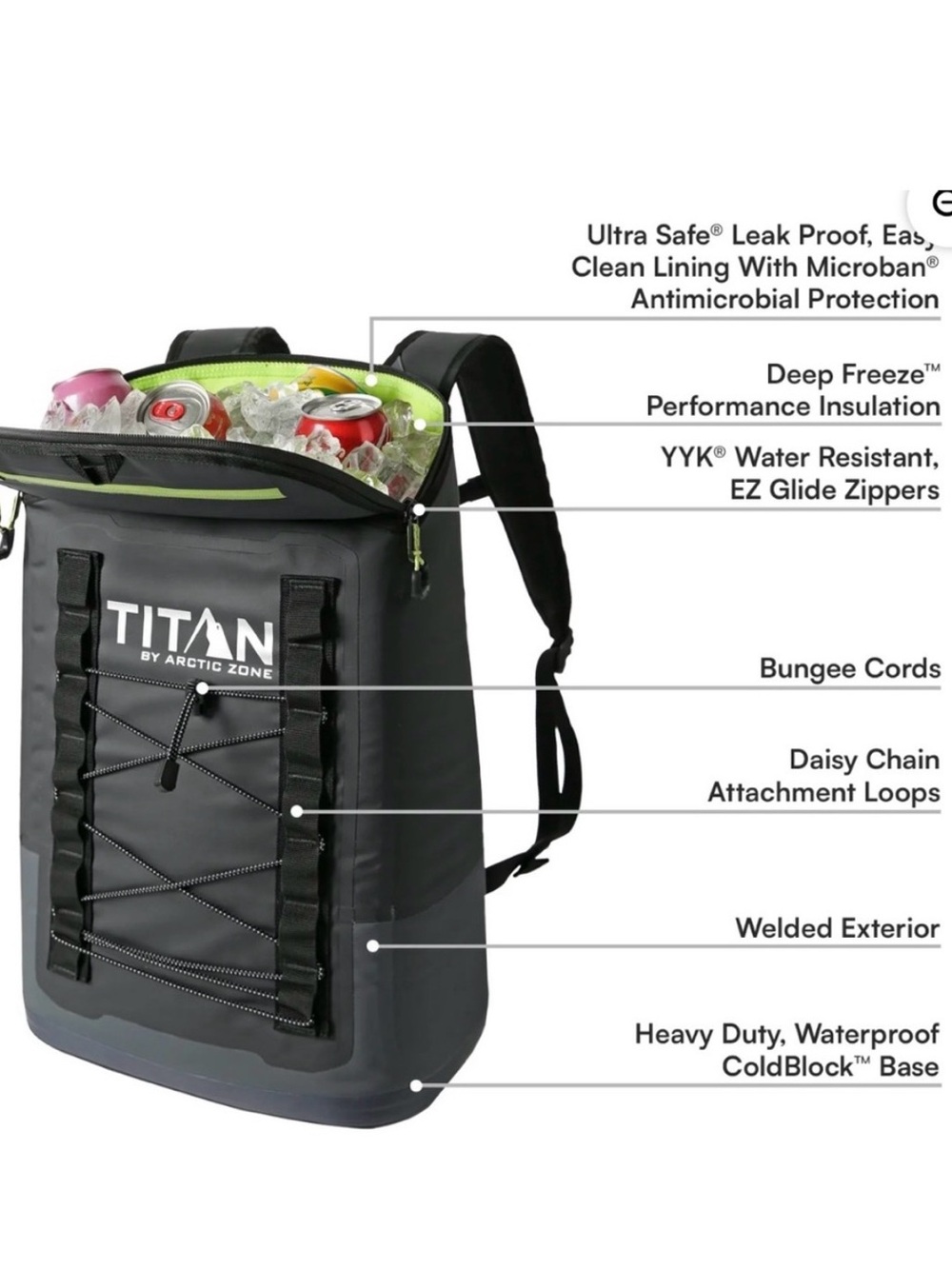 Titan Black Men’s Waterproof Backpack with Bungee Gear System - Picture 4 of 7